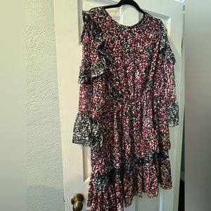 Gibson Latimer Chiffon Tiered Ruffle Dress XL